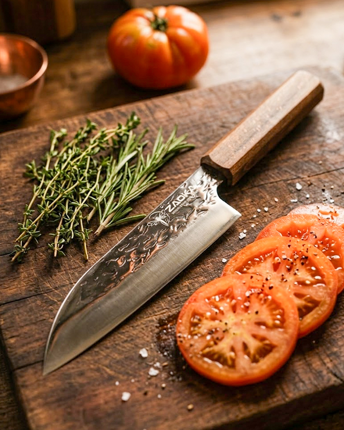 ZAOKA “Santoku” – Handmade Japanese Kitchen Knife - Image 6