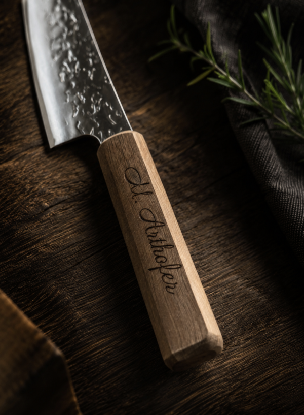 Knife engraving: Latin script · handle