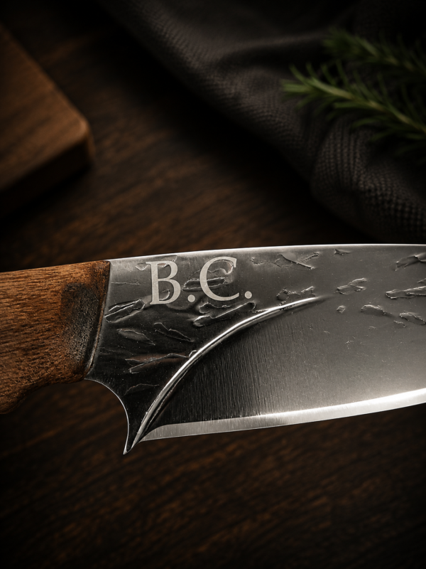 Knife engraving: Initials · blade