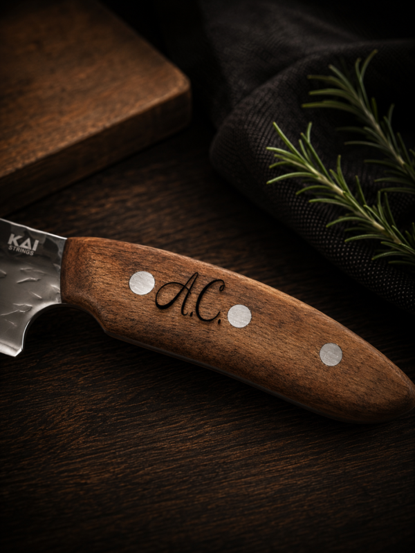 Knife engraving: Initials · handle