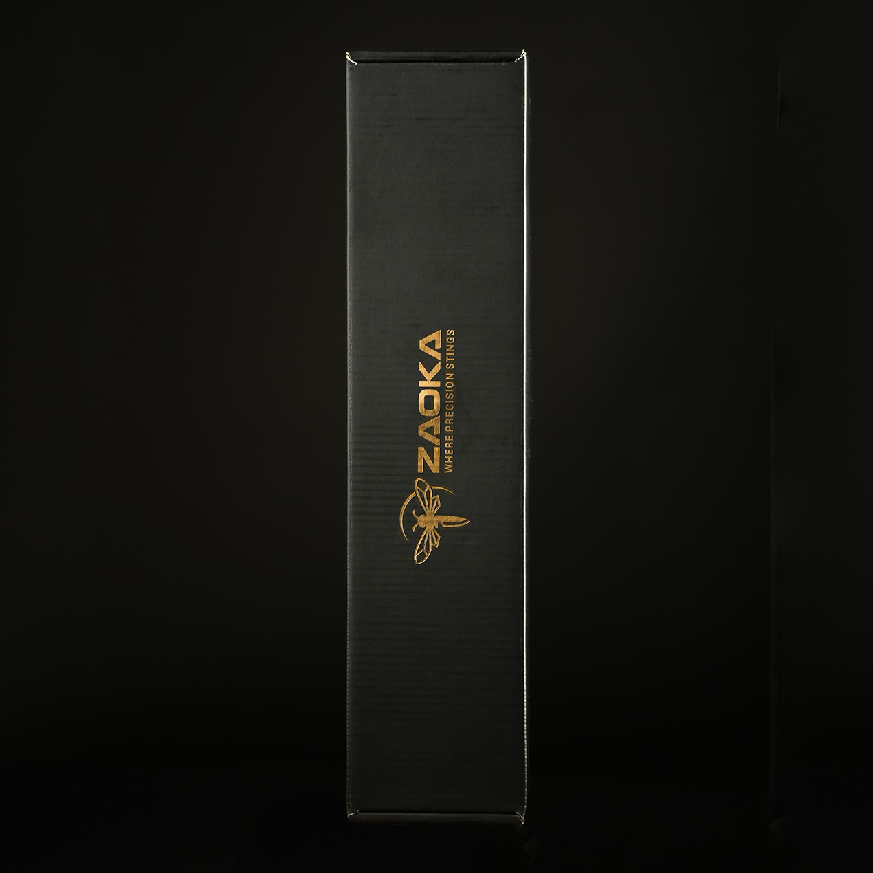 Matte black Zaoka box with gold logo